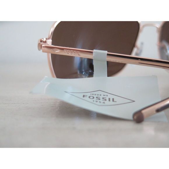 Fossil Women's Gold/Brown Aviator Sunglasses - Picture 7 of 9